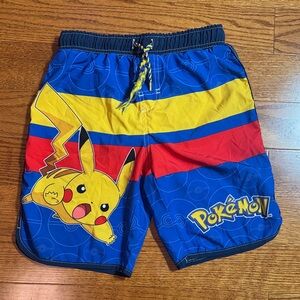 5/$25 Boys 10/12 Pokemon Pikachu Colorful Swim Trunks